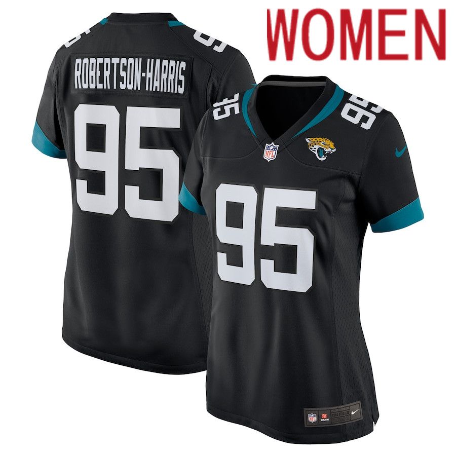 Women Jacksonville Jaguars 95 Roy Robertson-Harris Nike Black Game NFL Jersey